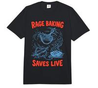 Rage Baking Saves Live Chaos Kitchen Funny Ironic Baker Comfort Colors Adult Heavyweight T-Shirt