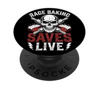 Rage Baking Saves Live Fun Metalhead Stress Baker Hardcore PopSockets Adhesive PopGrip