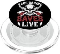 Rage Baking Saves Live Fun Metalhead Stress Baker Hardcore PopSockets PopGrip for MagSafe