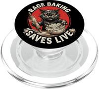 Rage Baking Saves Live Funny Angry Cat Chaos Kitty PopSockets PopGrip for MagSafe