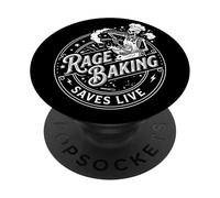Rage Baking Saves Live Funny Chaos Kitchen Skeleton Baker PopSockets Adhesive PopGrip
