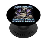 Rage Baking Saves Lives Funny Angry Cat Home Bakers PopSockets Adhesive PopGrip