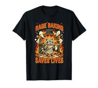 Rage Baking Saves Lives Funny Raccoon Baker T-Shirt