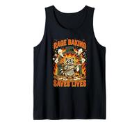 Rage Baking Saves Lives Funny Raccoon Baker Tank Top