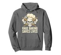 Rage Baking Saves Lives Skull Baker X Wooden Rolling Pin Pullover Hoodie
