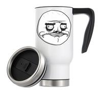 Rage Comic Me Gusta I Like Meme Vacuum Insulated Thermal Travel Coffee Mug 480ml White