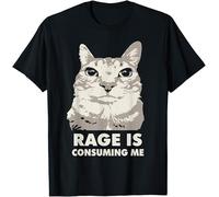Rage Consumes Me Angry Cat Funny Kids Womens Mens T Shirt 9-11 Black
