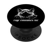 Rage Consumes Me Bat Funny Sarcastic Angry Dark Humor Anger PopSockets Adhesive PopGrip