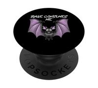 Rage Consumes Me Bat Funny Sarcastic Angry Dark Humor Anger PopSockets Adhesive PopGrip