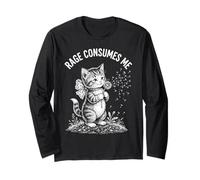 Rage Consumes Me Cat Flower Cute Kitten Long Sleeve T-Shirt