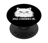 Rage Consumes Me Cat Funny Angry Mood Sarcastic Meme Humor PopSockets Adhesive PopGrip