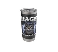 Rage Consumes Me Cat Funny Sarcastic Angry Humor Meme Anger Stainless Steel Insulated Tumbler