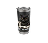 Rage Consumes Me Cat Funny Sarcastic Angry Humor Meme Anger Stainless Steel Insulated Tumbler