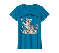 Rage Consumes Me Funny Angry Cute Cat Meme Shirt Cats Lovers T-Shirt, Women, Sapphire Blue, Medium