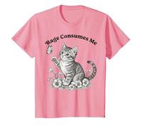 Rage Consumes Me Funny Angry Cute Cat Meme Shirt Cats Lovers T-Shirt, Youth, Pink, X-Small