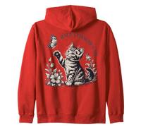 Rage Consumes Me Kitten Reaching for Butterfly Art Zip Hoodie