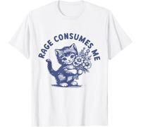 Rage Consumes Me Racoon Kids Womens Mens T Shirt Medium White