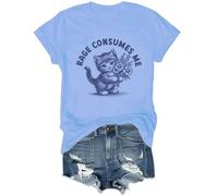 Rage Consumes Me Shirt, Rage Consumes Me T-Shirt, Rage Consumes Me Cat Shirt Carolina Blue
