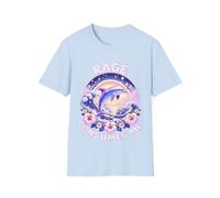 Rage Consumes Me T-Shirt Funny Meme Cute Dolphin Jumping from The Sea Flowers Hilarious Joke Graphic Shirt, Light Blue, XL