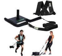 Rage Fitness R2 Weight Training Pull Sled with Harness. 90 LBS Capacity & 6.5 Feet Strap. Power Speed Sled Ideal for Endurance and Weight Training. Compatible with Bumper Plates(Black)