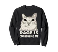 Rage Is Consuming Me Angry Cat Meme Sarcasm Funny Sweatshirt