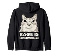 Rage Is Consuming Me Angry Cat Meme Sarcasm Funny Zip Hoodie