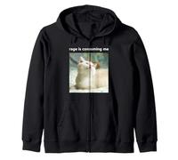 Rage Is Consuming Me Cute Funny Cat Irony Zip Hoodie