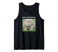 Rage is Consuming Me Funny Cute Bunny Rabbit Meme Tank Top
