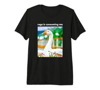 Rage is Consuming Me Funny Cute White Goose Dog Meme Premium T-Shirt