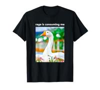 Rage is Consuming Me Funny Cute White Goose Dog Meme T-Shirt