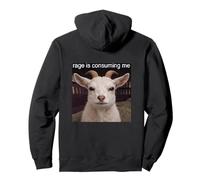 Rage Is Consuming Me Funny Goat Farm Animal Meme Pullover Hoodie