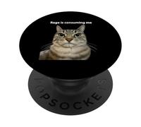 Rage Is Consuming Me Silly Staring Cat Meme Funny Saying PopSockets Adhesive PopGrip