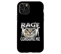 Rage Is Consuming Me Staring Cat Meme Funny Brainrot Bootleg Case for iPhone 11 Pro