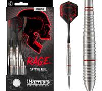Harrows Rage, Tungsten Style Darts, Steel Tip Darts Set 21g, 22g, 23g, 24g - Includes Black Speedline Shafts, Micron Rage Flights & Travel Case