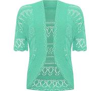 RageIT Ladies Bolero Shrug Crochet Knitted Cardigan Mint