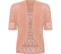 RageIT Ladies Bolero Shrug Crochet Knitted Cardigan Peach