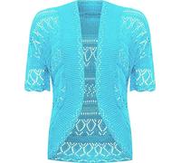 RageIT Ladies Bolero Shrug Crochet Knitted Cardigan Turquoise