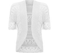 RageIT Ladies Bolero Shrug Crochet Knitted Cardigan White