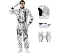 Ragelion Astronaut Costume Adult Space Outfit for Men Women Halloween Carnival Cosplay