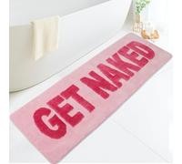 Ragelion Get Naked Bath Mat, Bath Mat, Bathroom Rug, Non-Slip, Washable (Pink, 150 x 50 cm)