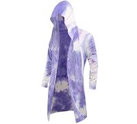 RAGEMALL Mens Long Cardigan Open Front Draped Lightweight Hooded Sweater with Pockets - - XXL