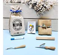 Ragged Life Rag Rug Kit 'Easy Peasy' with Spring Tool - 100 x 60cm Rug Hemmed Hessian, Best for Beginners, All Tools Included