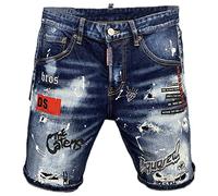 Ragged Paint Five-Piece Trousers Men's Jeans Pants Beggars Dark Blue