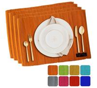 Ragged Rose 27 cm x 37 cm Cotton Placemats - Gift-Wrapped Table Place Mats Set of 4 - Ribbed Cotton Indoor & Outdoor Placemats for Living Room, Dining Table, & Kitchen