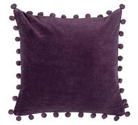 Ragged Rose 50cm x 50cm Cushion Covers - Pompom Cushion Covers with Zip Fastening - Velvet Cushion Cover for Living Room & Bedroom