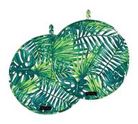 Ragged Rose Aga Cooker Hob Covers - 38 cm x 38 cm Universal Hob Mats for Gas, Oil, Electric, & Induction Aga Cookers - Pair of Machine Washable Cotton Chef’s Pads - Lime Botanicals, Pack of 2
