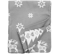 Ragged Rose Christmas Table Cloth - Festive Linen Tablecloth with Nordic Style Prints for Living Room & Kitchen - Cotton Tablecloth That Fits a 6-7 Ft Table