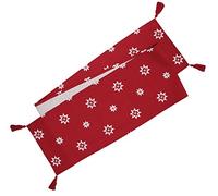 RAGGED ROSE Christmas Table Runner, Cotton, Red, 230 x 30 x 1 cm