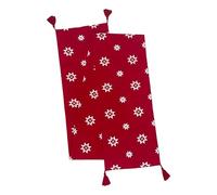 RAGGED ROSE Christmas Table Runner, Cotton, Red, 230 x 30 x 1 cm, TR-RUN08-CPF0XN