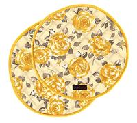 Ragged Rose May Aga Range Warmer Mats, Gold Rose, Set of 2